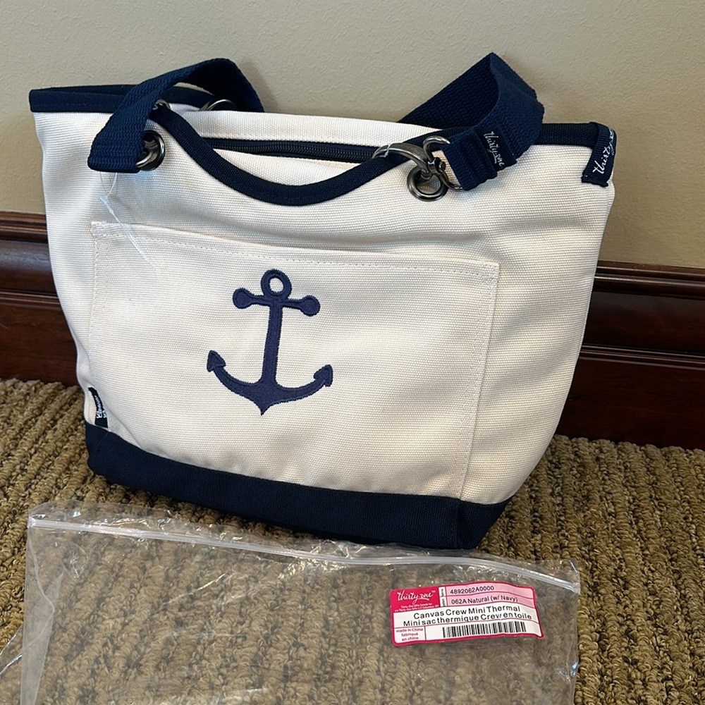 Thirty One Canvas crew mini thermal Tote anchor lunch boat lake beach picnic